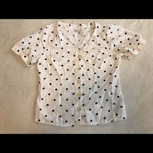 Old Navy button down polka dot linen shirt size small